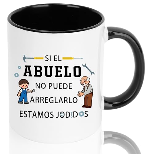 Yeeaulpa Regalo Abuelo Dia Del Padre y Abuelo Taza Regalo para Abuelos Cumpleaños Original Regalos Abuelos Primerizos Personalizado Día Del Padre Halloween Navidad Reyes San Valentin