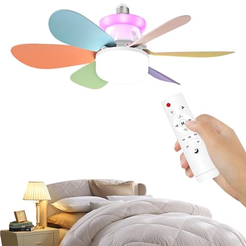 Ventilador de techo con luz LED impermeable y motor de 3 velocidades con mando