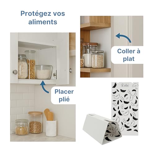 Novokill Piège à Mites Alimentaires 15 pièces - Piège à phéromones sans Poison Contre Les Mites Alimentaires - Effet à Long Terme 3 Mois - sans Danger pour Les Animaux domestiques – vue 3