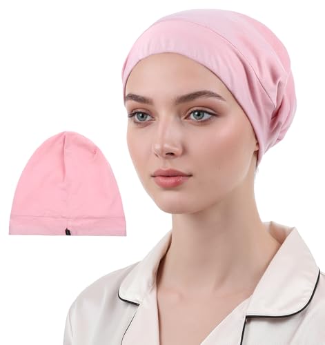 ValueBargain - Silk Hair Bonnet for Sleeping, Adjustable Satin Lined Silk Hair Wrap Skull Cap for Women Sleep Bonnet for Women Curly-Hair Protection, Comfortable & Breathable, Pink - -9%
