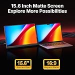 WGK Moniteur portable de 15,6 pouces 1080P USB-C HDMI Ultra Moniteur de voyage Slim avec Kickstand pour ordinateur portable, PC, Téléphone Mac, PS, Xbox, moniteur de jeu Swich IPS Lunette mince Zéro