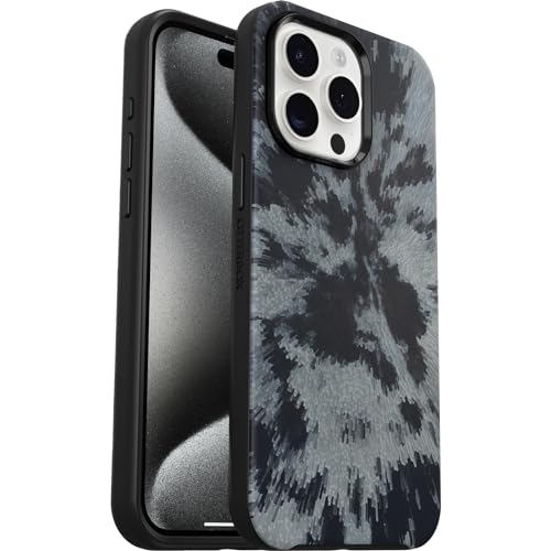 Image of OtterBox iPhone 15 Pro MAX (Only) Symmetry Series Case - Burnout Sky (Black), Snaps to MagSafe, Ultra-Sleek, Raised Edges Protect Camera & Screen