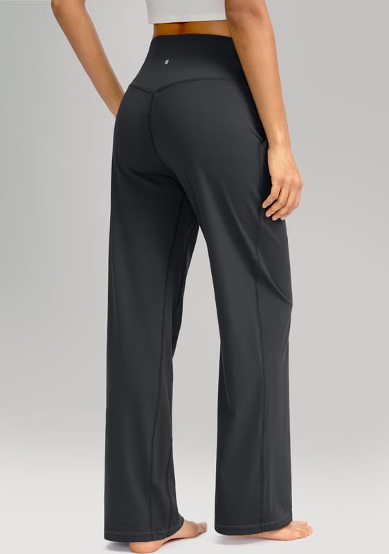 Soothfeel Wide Leg Pants for Women Petite/Regular/Tall High Waist Stretch Yoga Work Dress Lounge Sweatpants with Pockets - Image 4