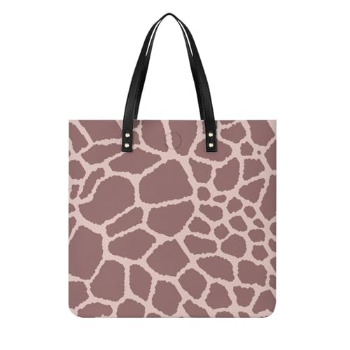 Sac à main shopper texture girafe finitions soignées style chic 39x39cm