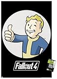 Fallout - Vault Boy - Thumbs Up Wall Poster with Push Pins, 22.37' x 34.00', Poster & Push Pin Bundle