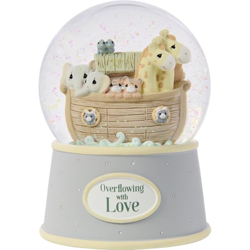 Precious Moments 'Overflowing with Love' Noah's Ark Inspired Musical Resin Snow Globe, Sentimental Nursery Décor, Ideal Baby Shower or Holiday...
