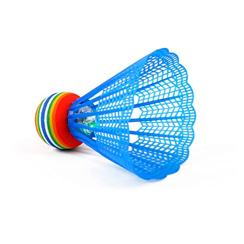 Abaodam 4Pcs LED Nylon Badminton Shuttlecocks Glow The Dark Birdies for Sports for Durable Stable Blue Pink