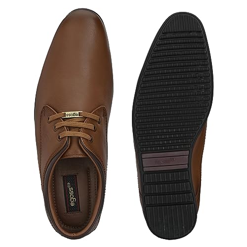 Image of egoss Lace-Up Casual Shoes for Men | Genuine Leather | Premium Comfort | Stylish Footwear for Office, Party & Wedding Occasions
