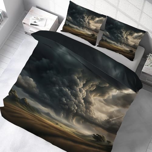 Parure de lit 90x190 fermeture éclair et housse de couette douce motif désert tornade
