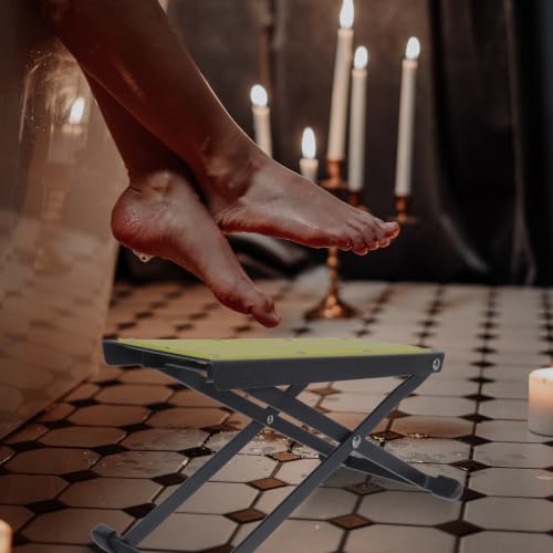 Tabouret de pédicure jaune antidérapant pour soins et manucure