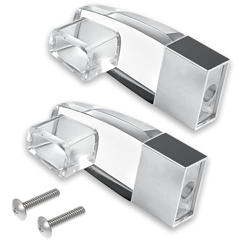 Clear Acrylic Shower Door Towel Bar Brackets with Bright Chrome Sleeve Part Number is SPAB4125CH Replacement for alumax/Basco Framed Sliding Shower Door Towel Rod - Towel Bar NOT Included