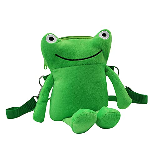 ANKOMINA Women Kids Cute Plush Frog Crossbody Bag Small Cell Phone Wallet Coin Purse Bag Shoulder Handbag2