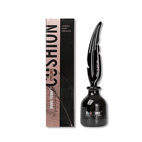 Music Flower Liquid Eyeliner Cushion With Brush Waterproof Long Lasting Smudge-proof Carbon Black