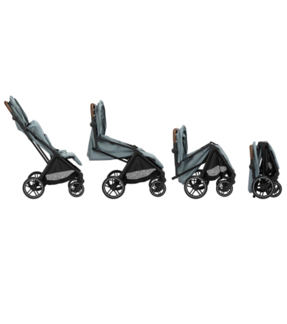 Bebeconfort Indra, Silla paseo bebe, 0-4 años (22 kg), Silla paseo plegable rápido y automático, Suspensión integrada, Posición de reclinación total, Compatible con silla de coche, Mineral Blue