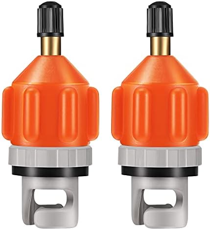 Shappy 2 Pieces Inflatable Boat SUP Pump Adaptor Air Pump Converter Air Valve Adapter Conventional Air Pump Adapter Pumping Head Connector for Inflatable Kayak Stand Up Paddle Board (Orange)