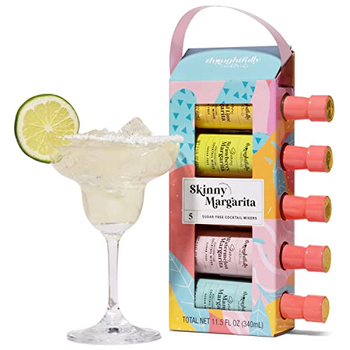 Product Image of the Thoughtfully Cocktails, Skinny Margarita Mixers, Vegan and Vegetarian, Sugar-Free Cocktail Mixers are Pre-Measured for a Single Serving and the Right Pour Every Time, Pack of 5 (Contains NO Alcohol)