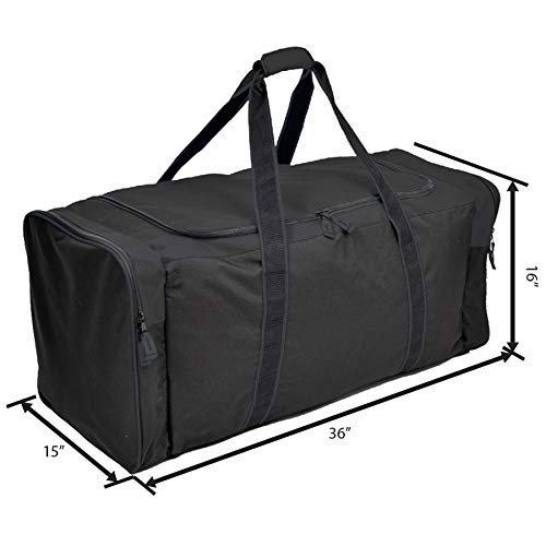 Jetstream Heavy Duty Multi Pocket Large Sports Gym Equipment Travel Duffel Bag (36 Inch, Black)
