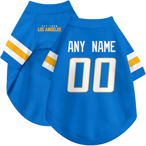 Image of Los Angeles Dog Clothes Jersey Style Personalized Pet T Shirt with Custom Name Number for Small Medium Large Dogs