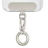 [saxsion] カラビナ 丸 スマホ ストラップ キーホルダー 金具 パーツ 1個装 ステンレスクリップ付き 360度回転 マット おしゃれ リング ナスカン フック ショルダー 頑丈 (チタニウム)
