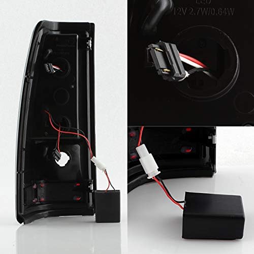 AKKON - For Black 99-02 Silerado Pickup LED Tube Tail Lights Brake Lamp Replacement Driver And Passenger Side