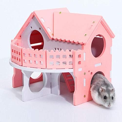 JUILE YUAN Ecological Wooden Small Animal Hamster Hideout House with Funny Climbing Ladder Slide Wooden Hut Exercise Toys Suitable,…