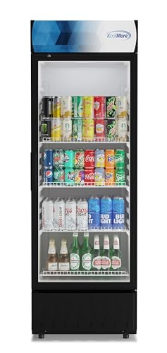 KoolMore DGDR-1D-12C 24 in. 12 Commercial One Glass Door Beverage Display Merchandiser Refrigerator Cooler, ETL Listed in Black, 12.1 cu. ft