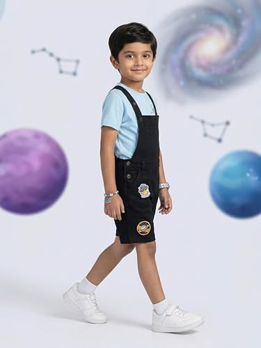 Image of KiddoPanti Boys Denim Dungaree Shorts