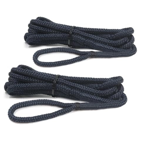 GOLDEN COCK Premium Double Braid, Mooring Dock Fender Line Marine-Grade Dock Lines for Boats, Pre-Spliced (Fender Line - 5/16" X 4 FT) 2 Pack Cover