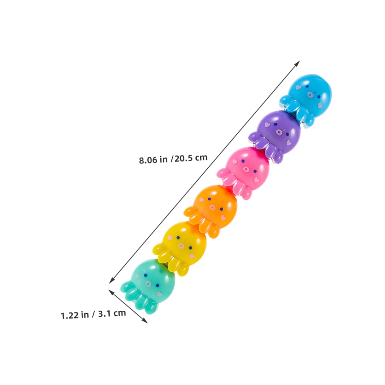 Operitacx 2 Set Evidenziatori Mini Polpo Colorati Impilabili Penne Fluorescenti per Scrittura e Cancelleria Scuola Ufficio