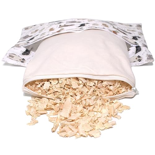 Zirbenkissen 30x20cm Bio-Baumwolle 'Liebe Hunde' + Bio-Inlett - 100% naturrein. Duftkissen mit Zirbenspäne