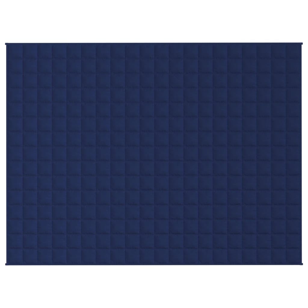 Manta ponderada azul 152 x 203 cm 7 kg Tejido-Classic Manta ponderada - Manta antiestrés - Manta pesada para un sueño profundo y un mejor descanso - Manta de algodón ponderada 100% - Weighte