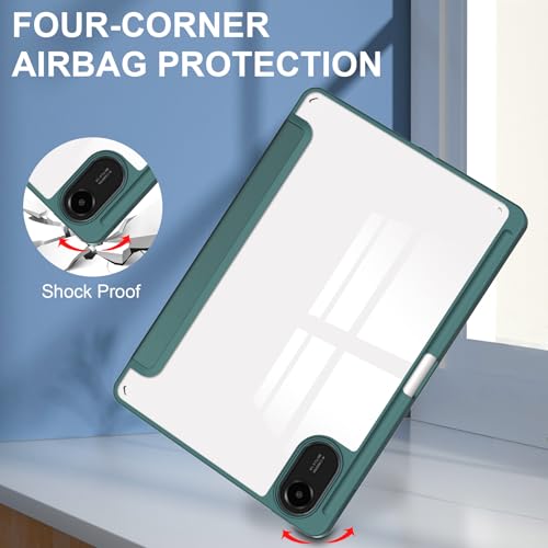 Image of ProElite Case Cover for Xiaomi Redmi Pad 2 11 inch Cover, Transparent Flip Case for Xiaomi Redmi Pad 2 11 inch Case Cover with Pen Holder, Dark Green