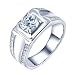 Epinki Bague Alliance Homme, Bague 4 Broches de Style Classique avec Moissanite Alliances Mariage Taille 60