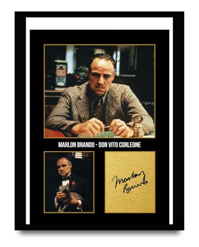 HWC Trading Marlon Brando Don Vito Corleone Gifts Printed Signed Autograph Picture for Movie Memorabilia Fans - A4 - US Letter (ID-016544)