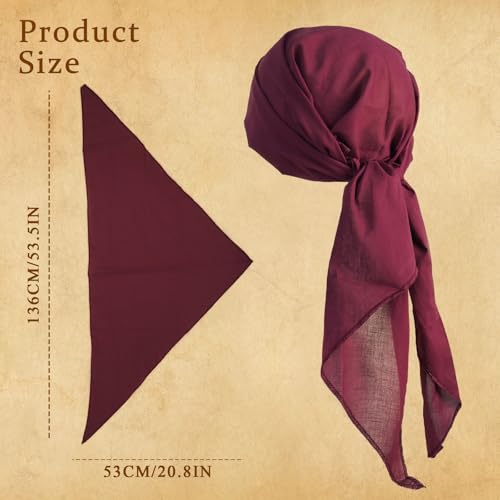 Cotton Pirate Costume Accessories Set for Men And Women Head Scarf Sash Belt Dress With Earring And Necklace2