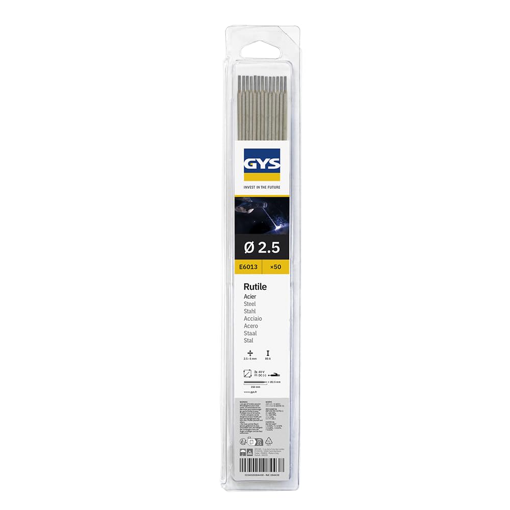 GYS - 50 ELECTRODOS DE RUTILO PARA ACERO Ø 2,5 - BLISTER