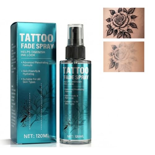 Tattoo Remover Spray - Natural Ink Cleansing Mist to Help Fade Unwanted Tattoos - Gentle Exfoliating & Moisturizing Formula 4 Fl Oz
