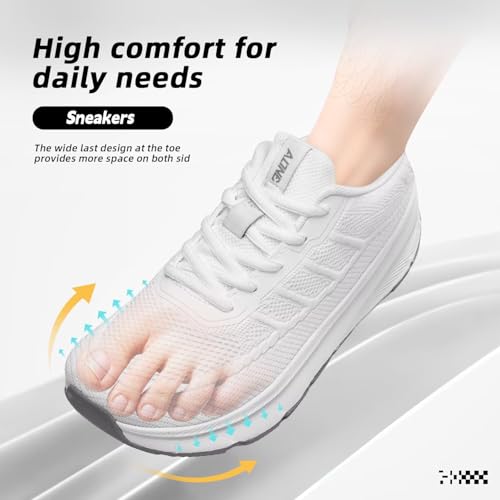 Image of KDN Men's Wide Toe Box Shoes Cushioned Road Running Shoes Non Slip Mens Walking Sneakers for Wide Feet Comfortable Athletic Gym Workout Shoes Wide Width