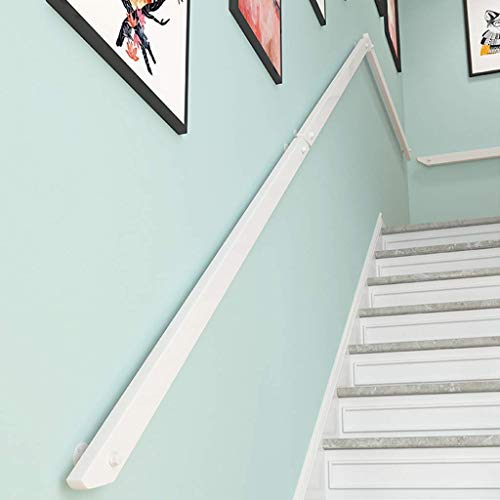Rampe d'escalier en bois antidérapante avec tige de support mural robuste - 2