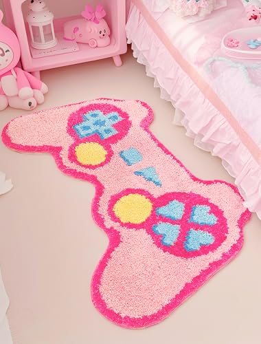Alfombra gamer rosa kawaii para dormitorio miniatura 3