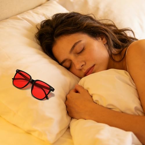 Image of Blue Light Blocking Glasses for Gaming & Computer, Anti Eyestrain Red Tinted Lens Blue Blockers for Men & Women, Lightweight TR90 Large Frame Sleep Glasses to Relieve Fatigue & Dry Eyes