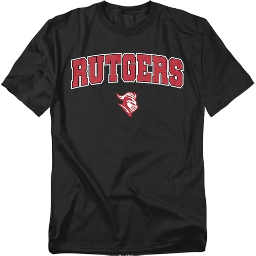 LOGOVISION Rutgers University Arch Logo Secondary Unisex Adult T Shirt Black X-Large