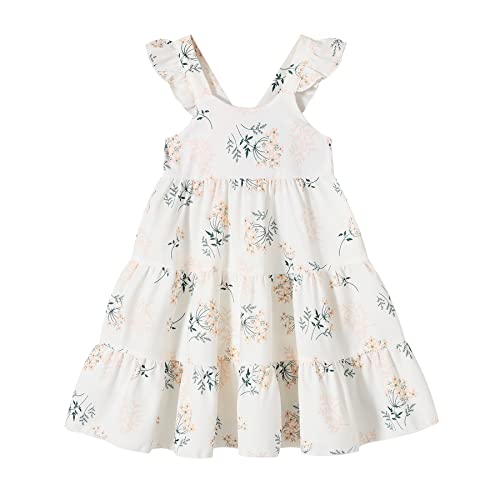 Image of Kids Toddler Baby Girls Rainbow Dress Princess Sleeveless Beach Butterfly Sundress