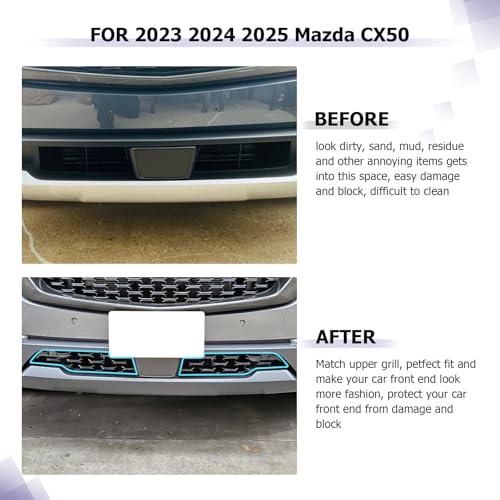 Image of LUWU Front Grill Mesh Compatible With 2023 2024 2025 2026 Mazda CX-50 Front Mesh Grill Inserts Trims Front Mesh Grille Cover Guard for 2026 2025 Mazda CX50 Car Exterior Accessories ABS Material, 2PCS