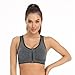 Women's Zip Front Sports Bra - Wireless, Padded, Post-Surgery, Racerback, Workout & Yoga Bra Top 2 Pack