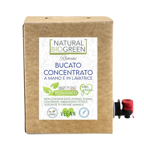 Naturalbiogreen Detergente ecológico para lavar a máquina y a mano, sin perfume, hipoalergénico, 3 litros