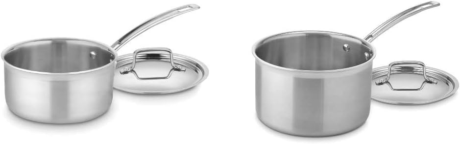 Cuisinart MultiClad Pro Stainless Steel 2-Quart Saucepan with Cover & MCP194-20N MultiClad Pro Stainless Steel 4-Quart Saucepan with Cover