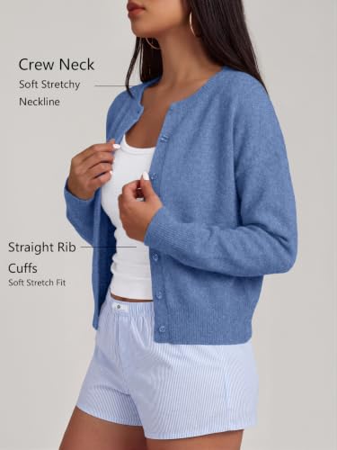 Image of Trendy Queen Cropped Cardigan Sweaters for Women Fall Fashion Clothes 2026 | Lightweight Knit Button-Down, Y2K Open-Front Layering Piece for Fall, Spring & Office Wear