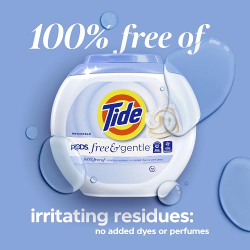Tide PODS Free & Gentle Laundry Detergent Soap Pacs, 57 Count, Tide PODS Laundry Detergent, Laundry Detergent Pacs, Laundry PODS Detergent - image 7
