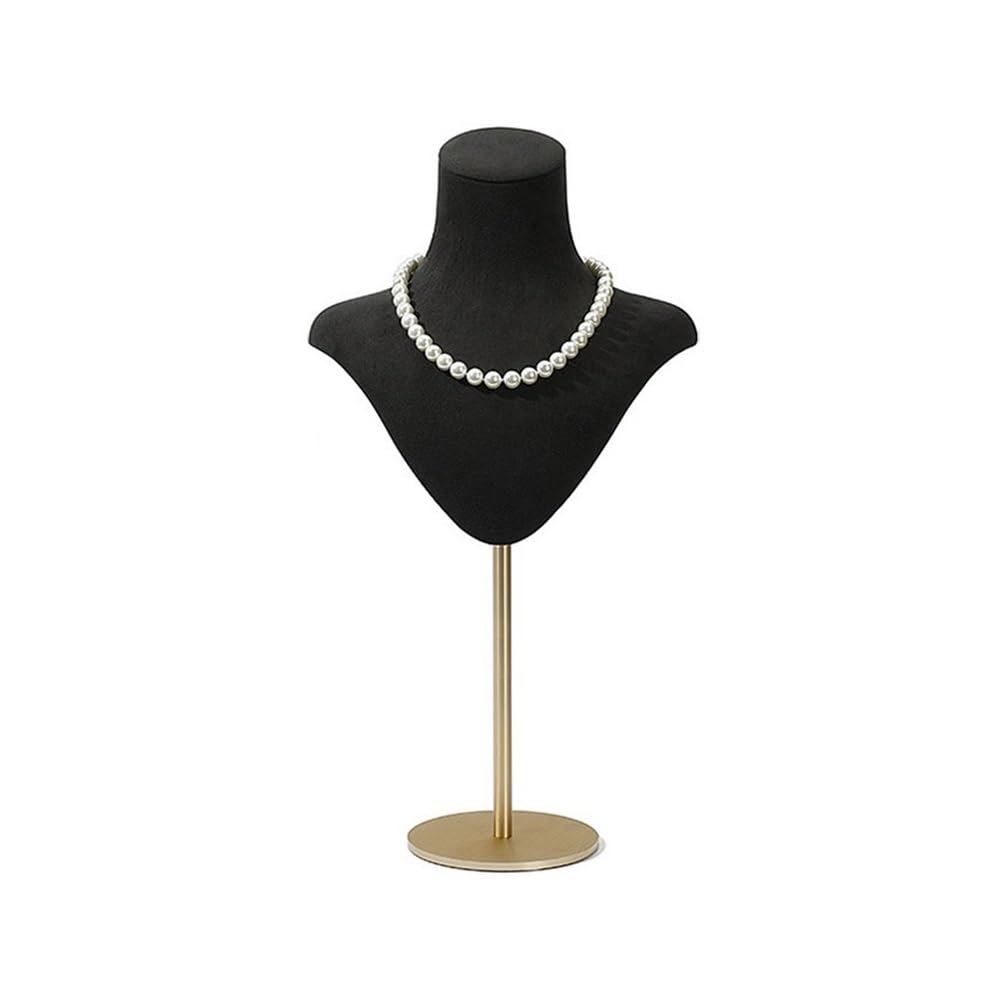 ZYYANSHOP Jewelry dummy display Microfiber Retractable Aluminum Window Jewelry Display Rack Necklace Store Pendant Racks(Black)